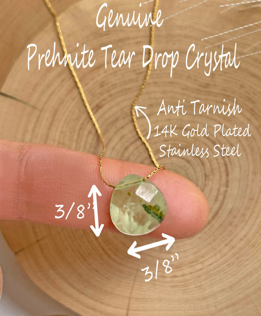 Prehnite Crystal Teardrop Necklace