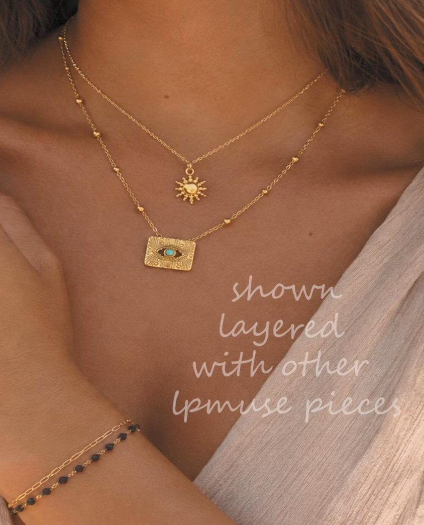 Opal Eye Pendant Necklace-Protection Fire Opal Eye