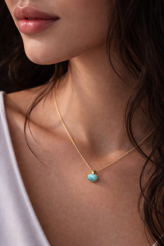 Larimar Gold Necklace