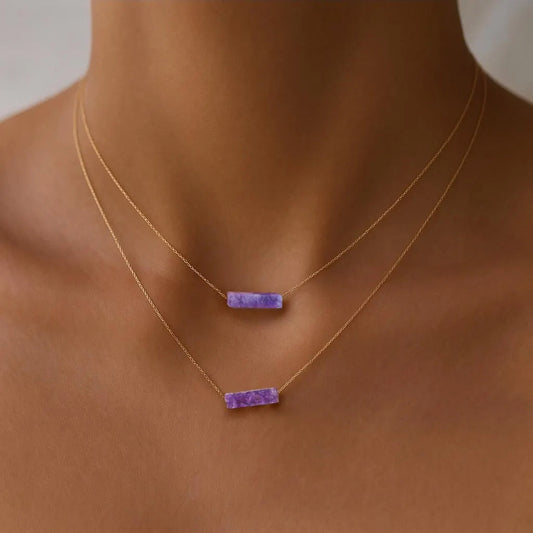 Amethyst Minimalist Bar Necklace