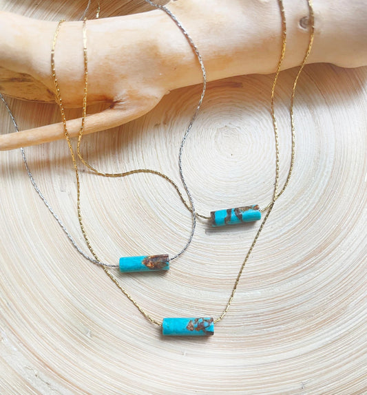Turquoise Bronzite Pendant Necklace