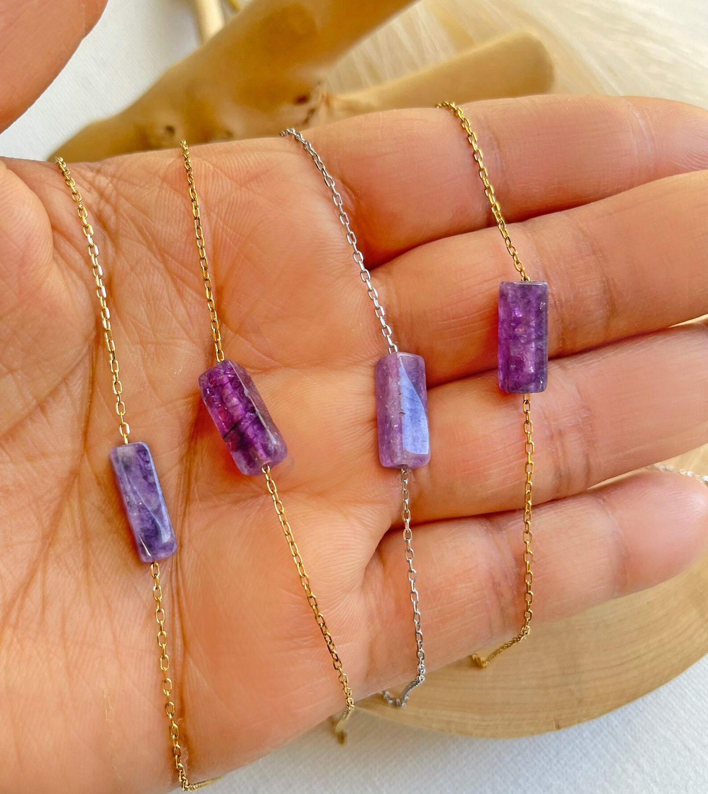 Amethyst Minimalist Bar Necklace