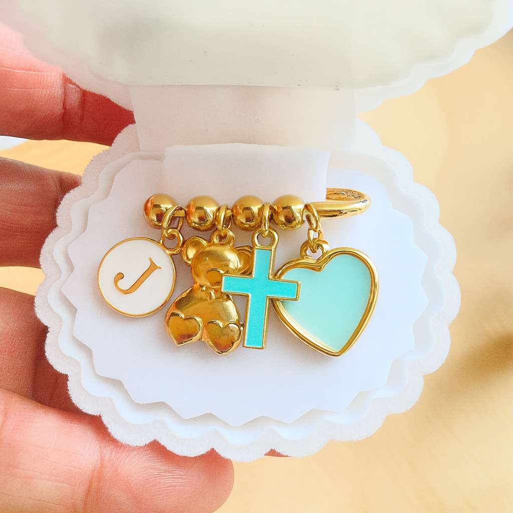 Baptism, Christening gold pin 