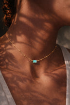 Dainty Labradorite Bead Chain Necklace