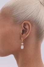 Selenite Gold Plated Dangle Earrings