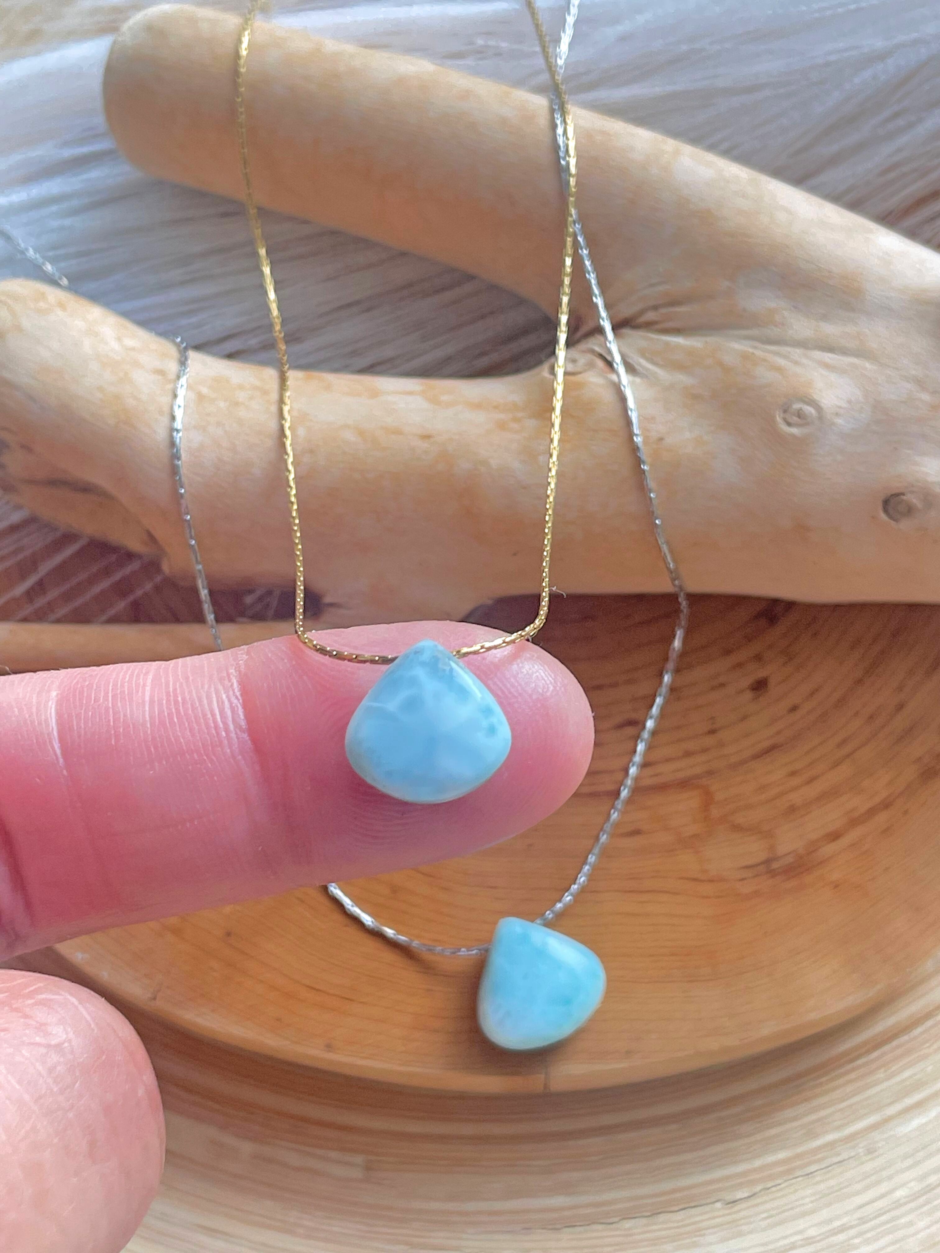 Larimar Small Teardrop Necklace