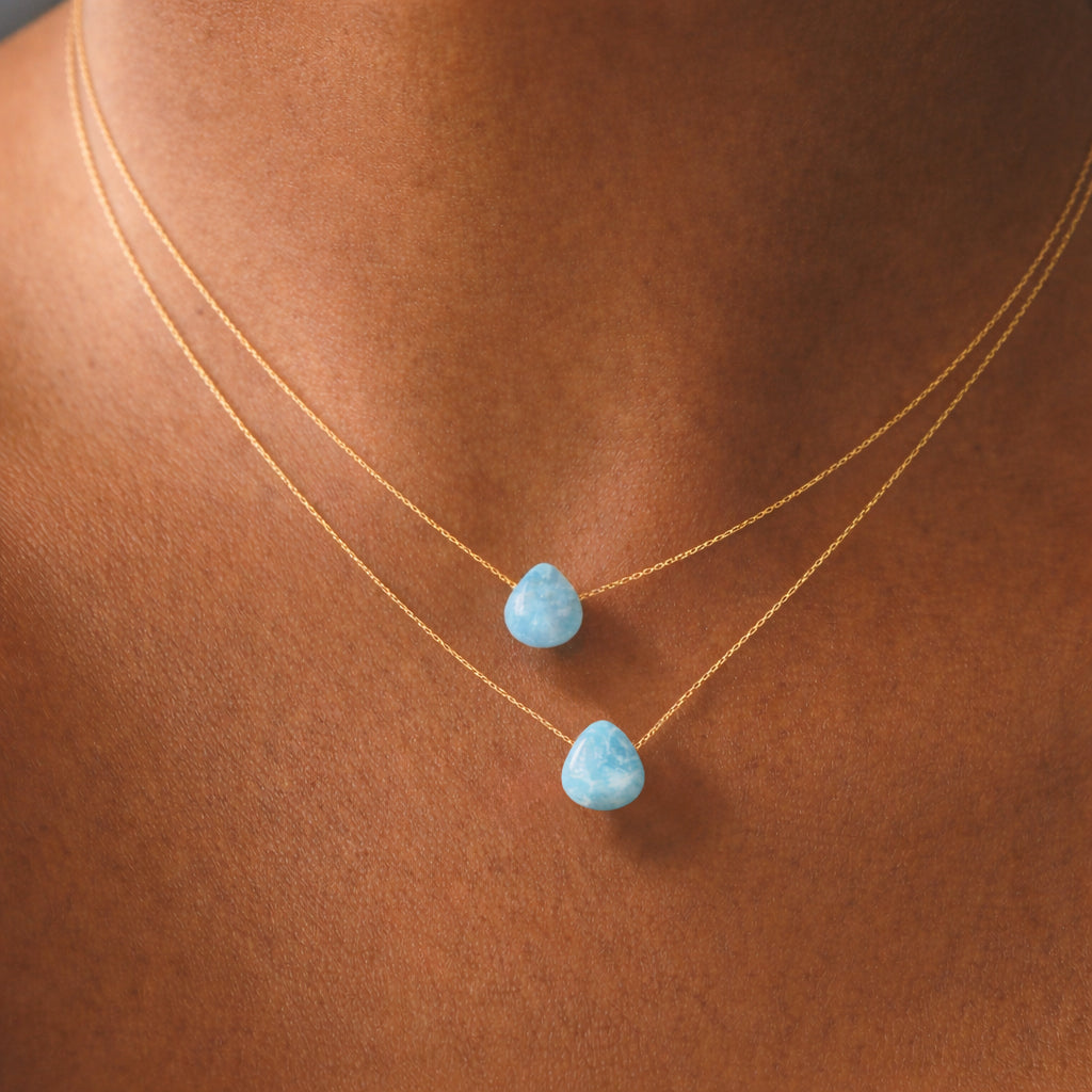Larimar Small Teardrop Necklace