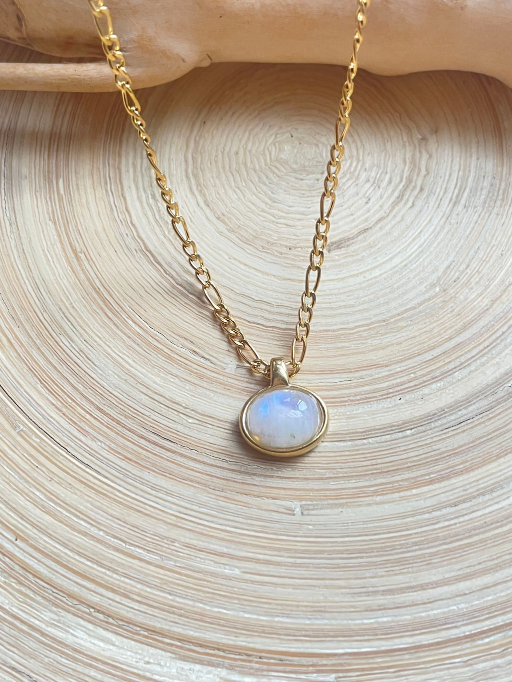 Moonstone Gold Pendant Necklace