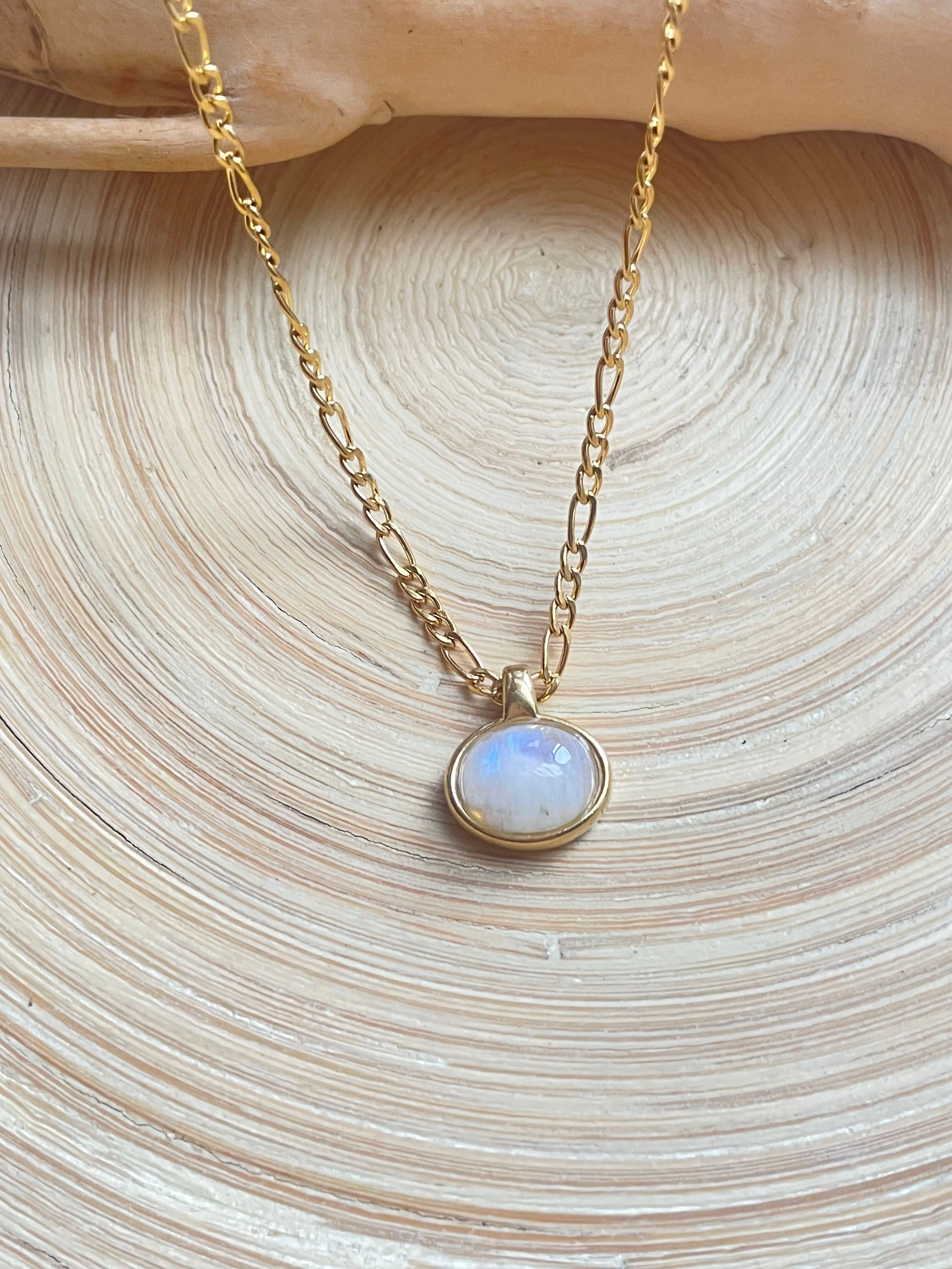 Moonstone Gold Pendant Necklace