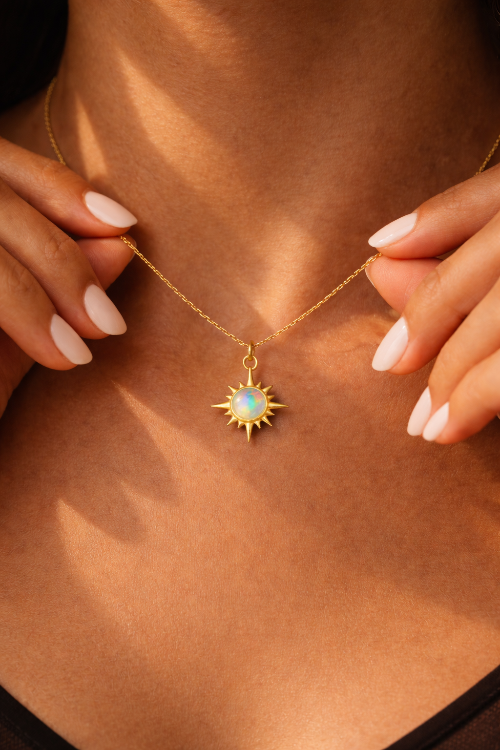 Fire Opal Star Necklace~ December Birthstone