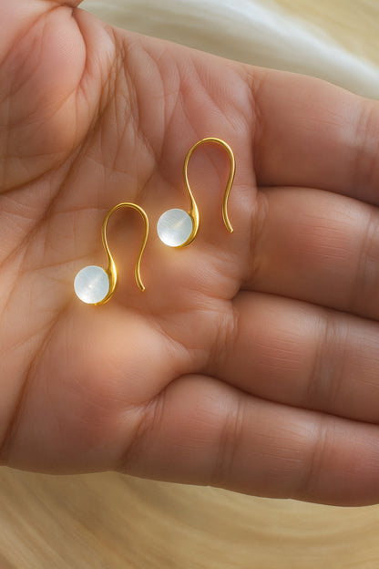 Selenite Huggie Earrings