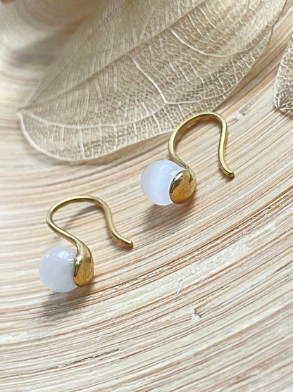Selenite Huggie Earrings