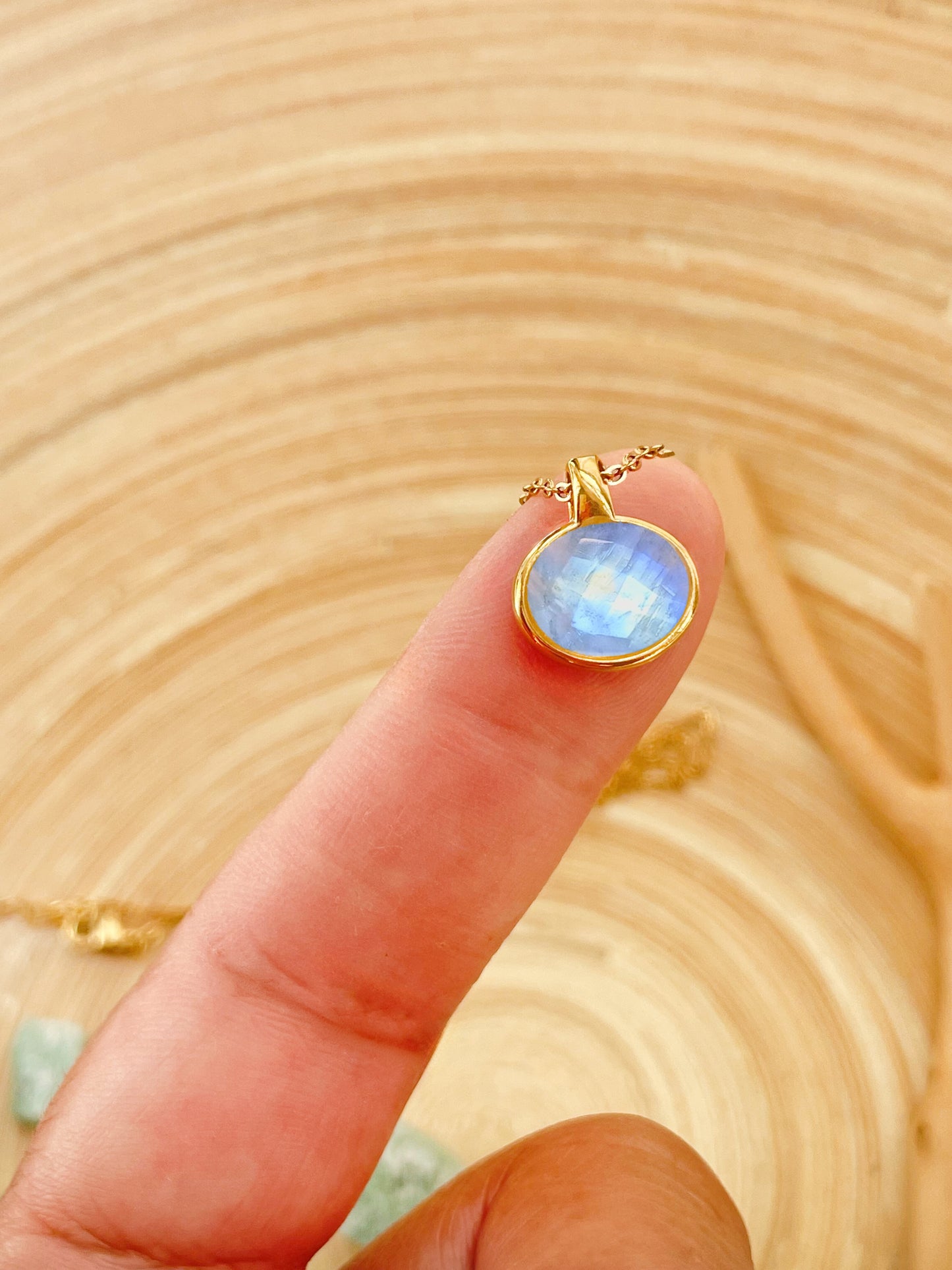 Moonstone Gold Pendant Necklace