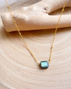 Dainty Labradorite Bead Chain Necklace