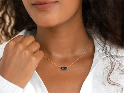 Black Tourmaline - Raw Crystal Necklace