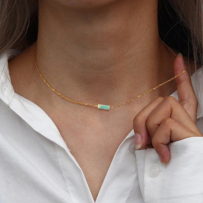 Amazonite Pendant Minimalist Necklace