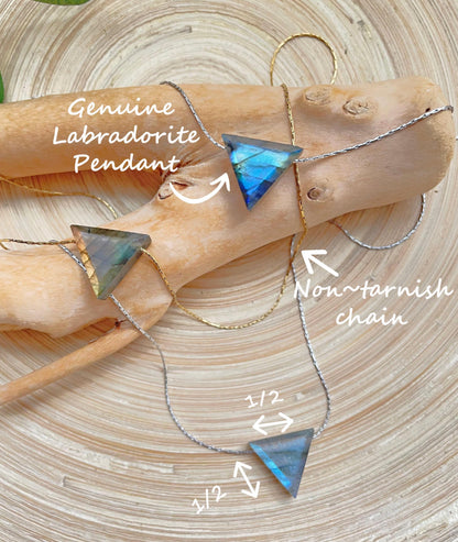 Labradorite Triangular Pendant Necklace