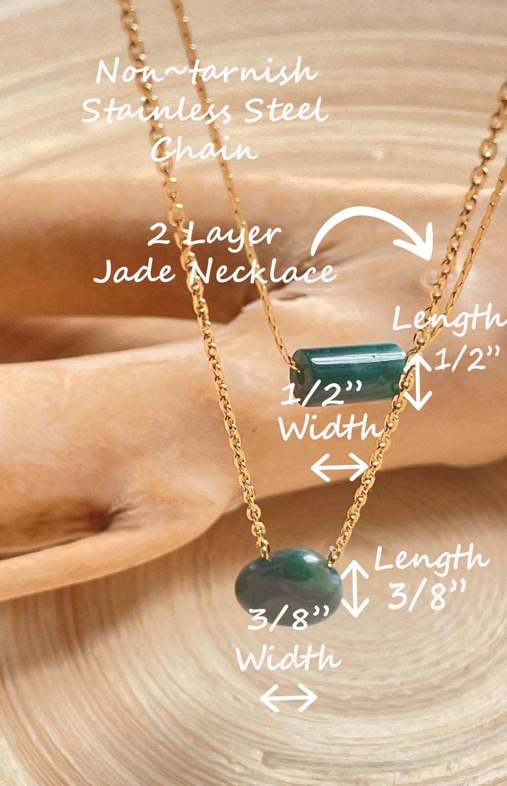 Jade Minimalist Crystal Two Layer Necklace 14K Gold Plated, Gemstone Jewelry for Her, Jade Layered Dainty Necklace , Crystal Necklaces