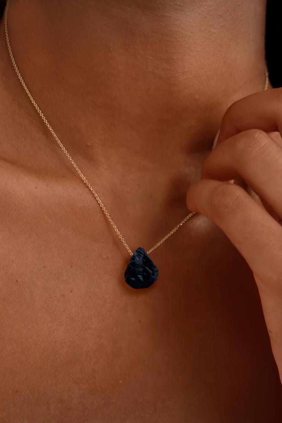 Raw Stone Tourmaline Necklace