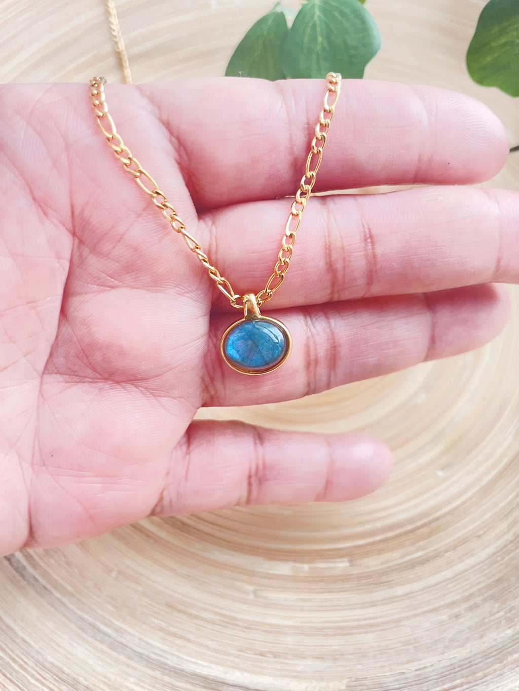 Labradorite Gold Chain Necklace