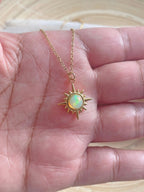 Fire Opal Star Necklace~ December Birthstone