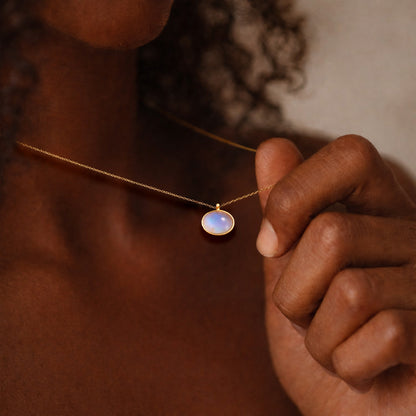Moonstone Gold Pendant Necklace