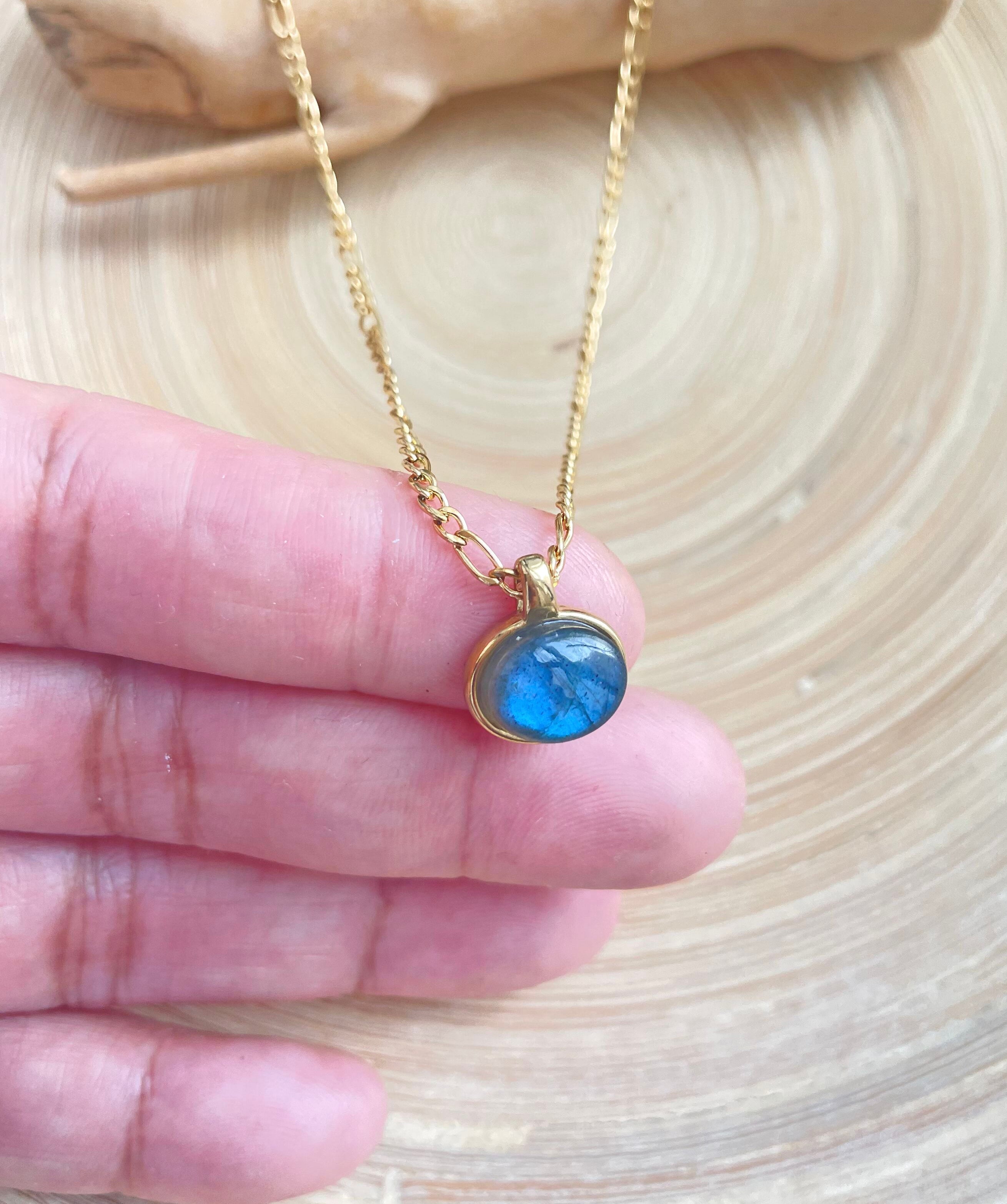 Labradorite Gold Chain Necklace