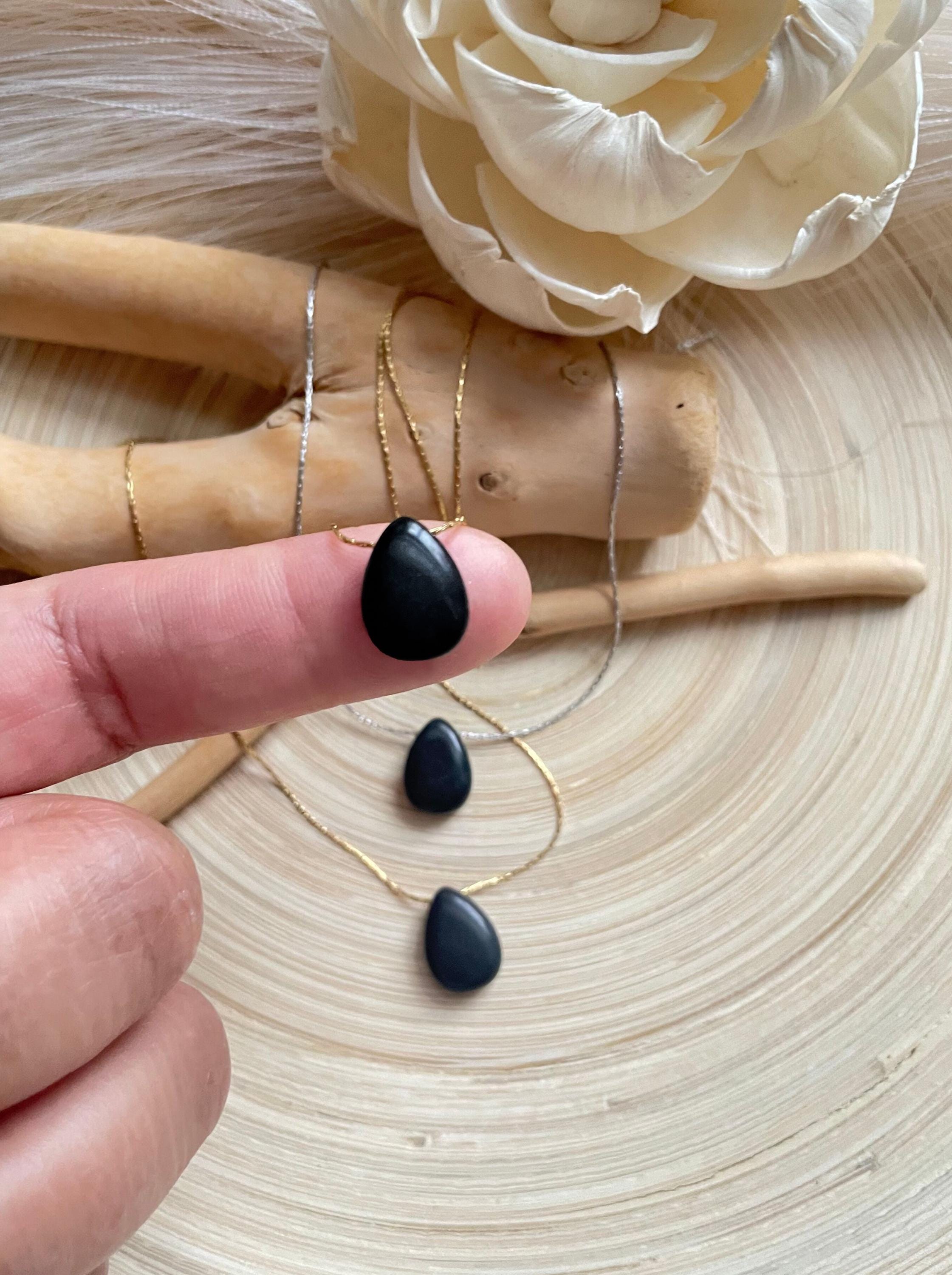 Onyx Teardrop Pendant Necklace