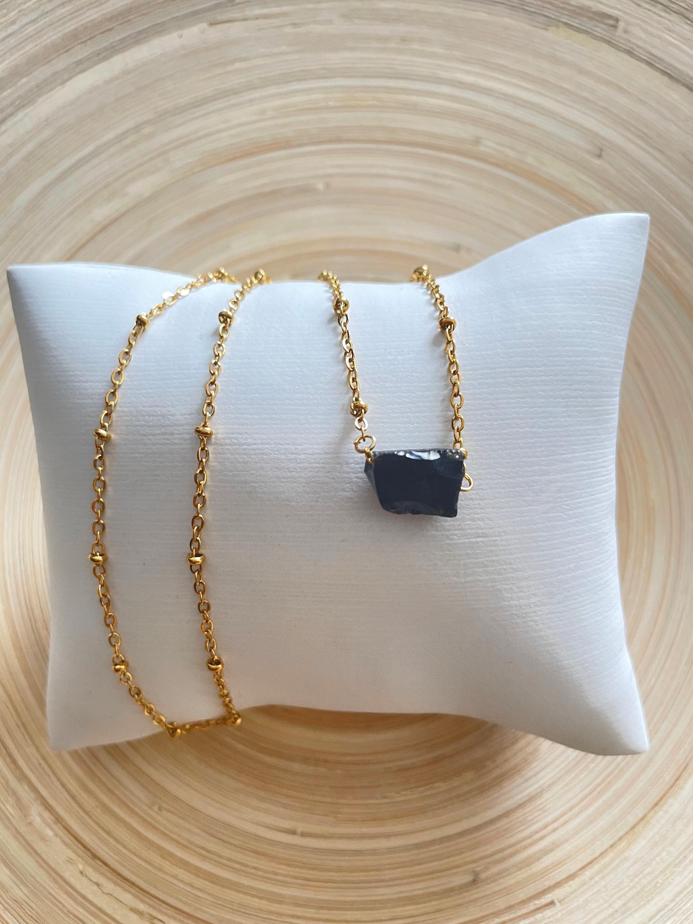 Raw Obsidian Stone Necklace