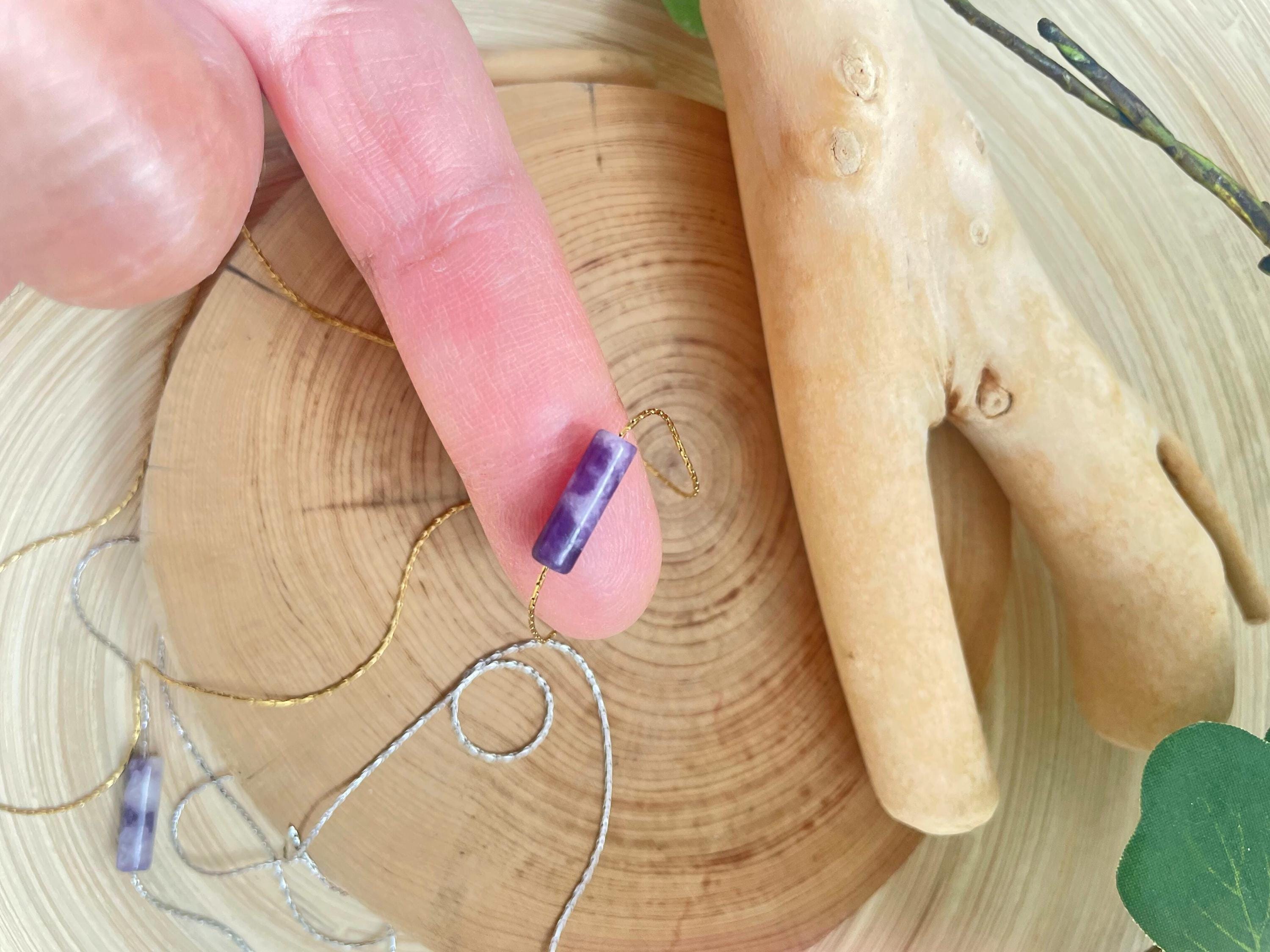 Lepidolite Minimalist Cylinder Necklace