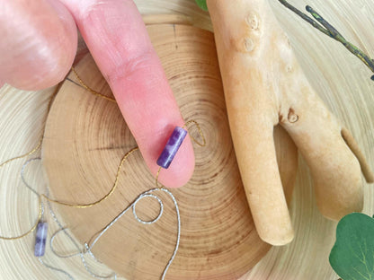 Lepidolite Minimalist Cylinder Necklace
