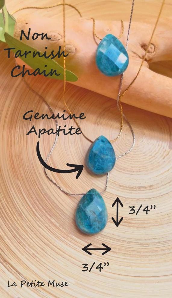 Apatite Teardrop Pendant Necklace
