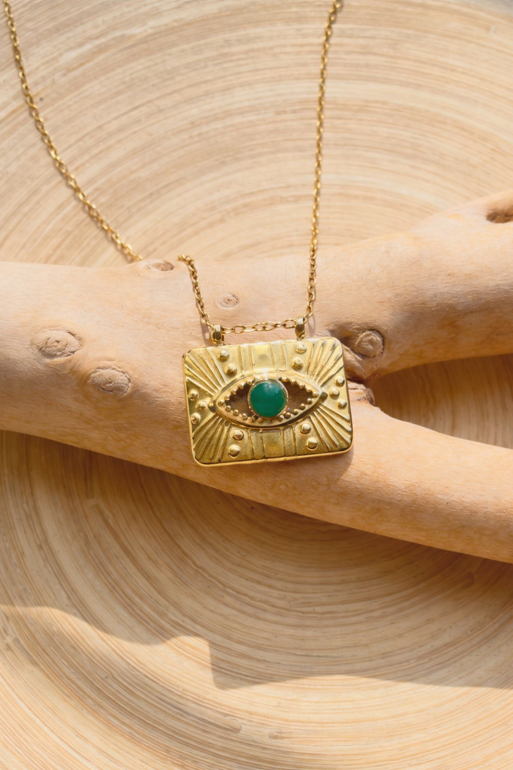 Jage Gold Evil Eye Necklace- Unique Talisman-