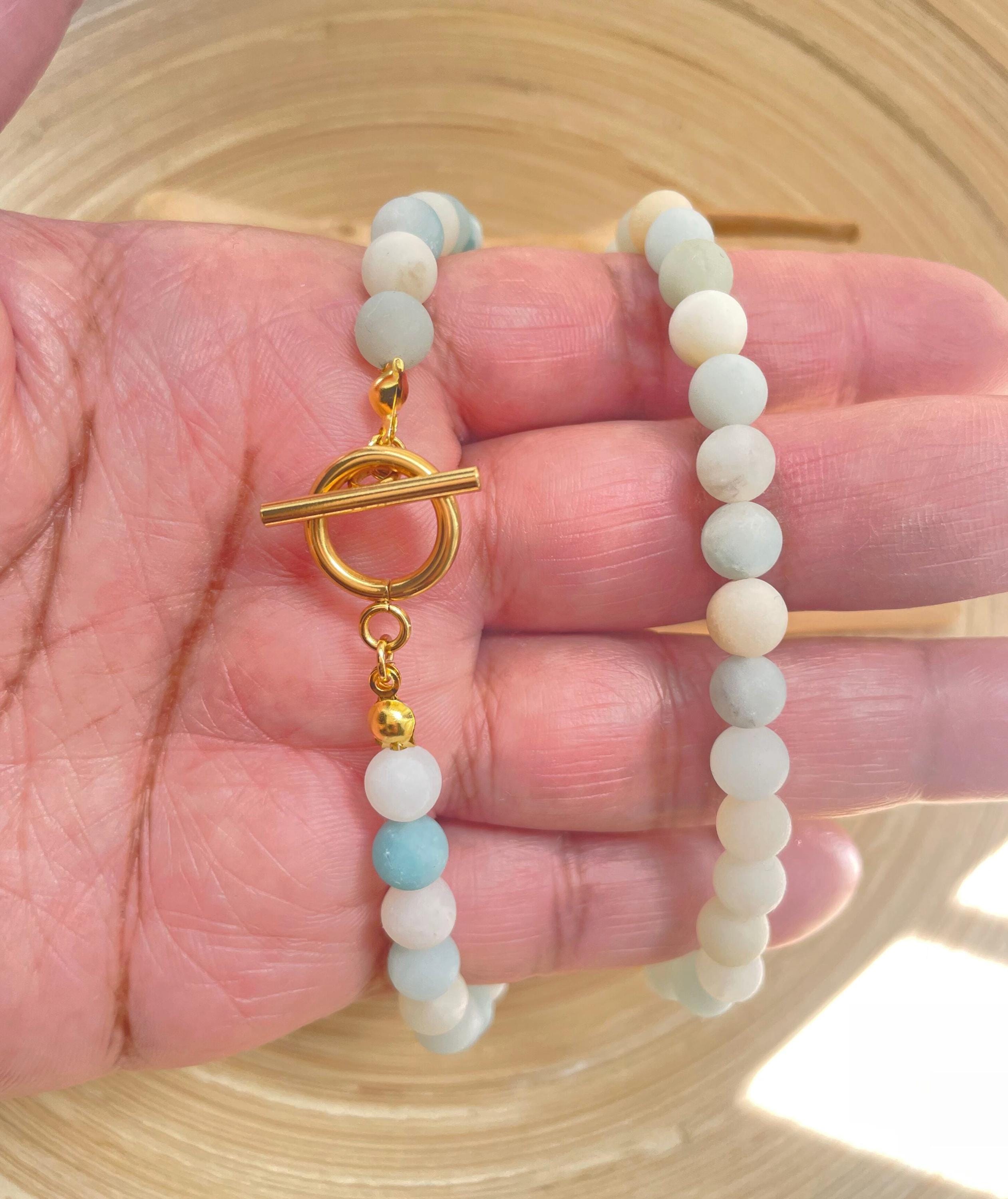 Amazonite Beaded Necklace~ Toggle clasp