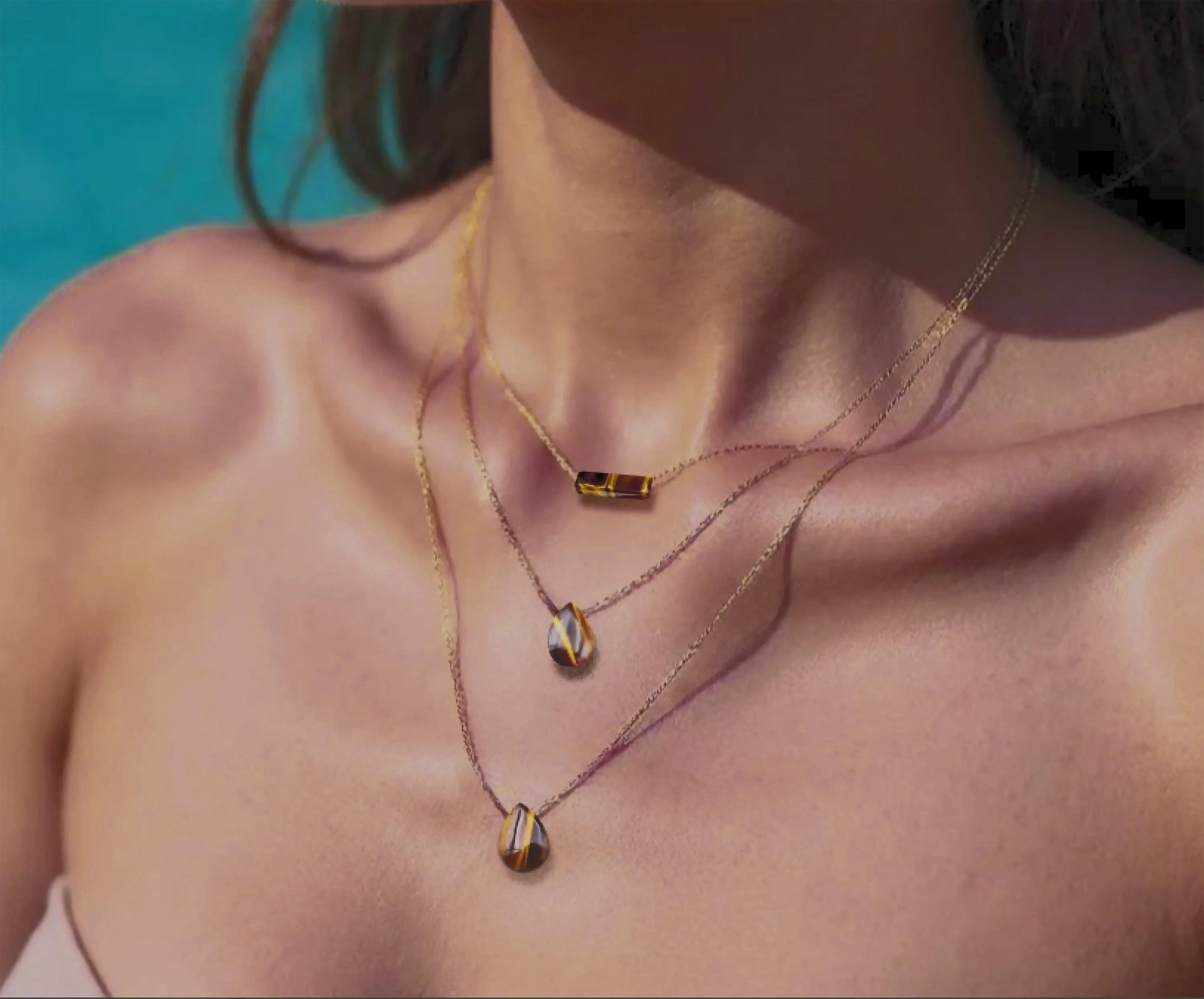 Tigers Eye Teardrop Necklace