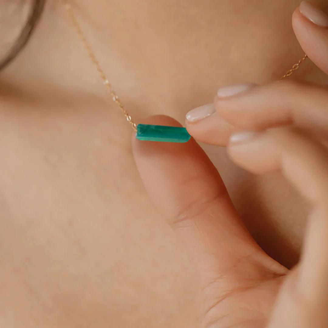 Jade Gold Minimalist Necklace