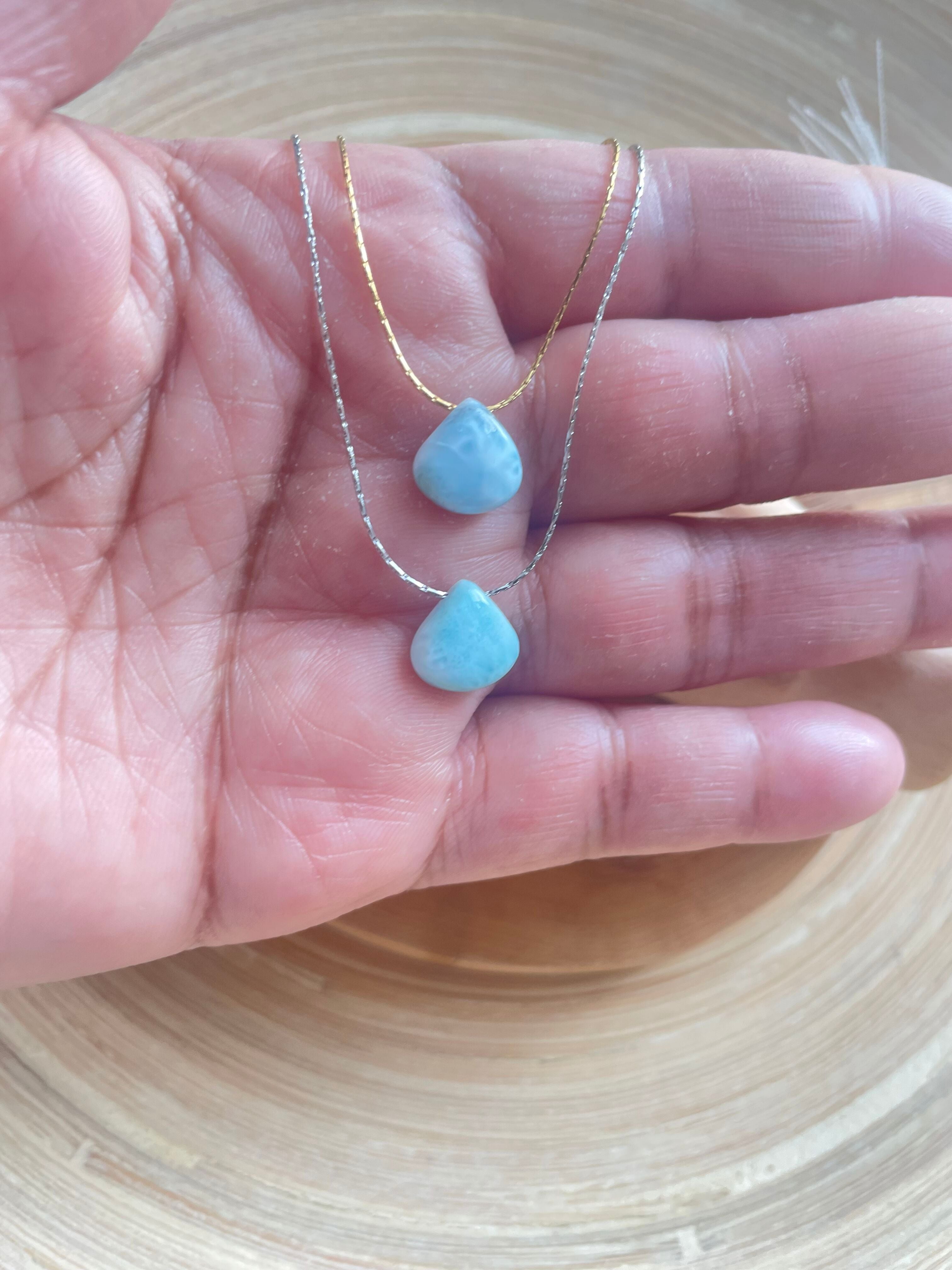 Larimar Small Teardrop Necklace