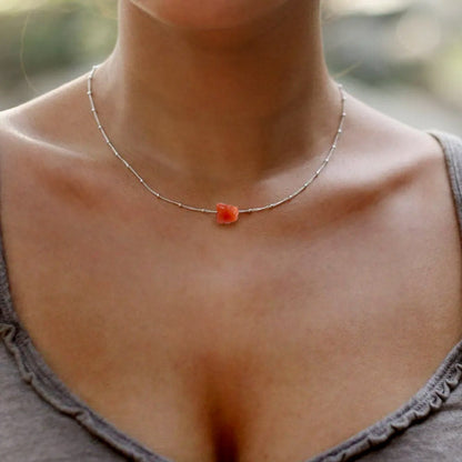 Carnelian Raw Stone Necklace