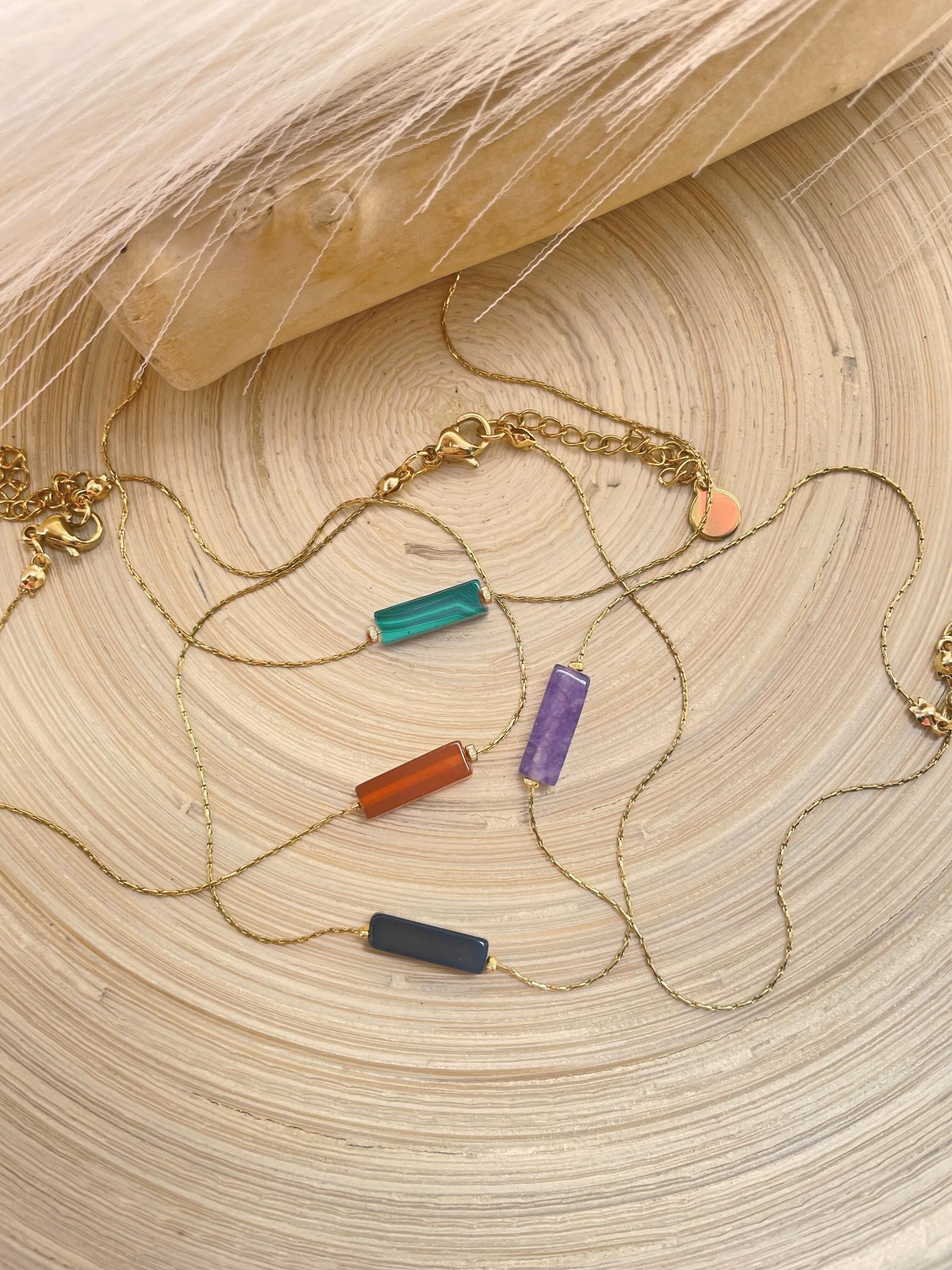 Anklet Natural Stone- Lapis-Amazonite-Tigers eye-Jade-Labradorite