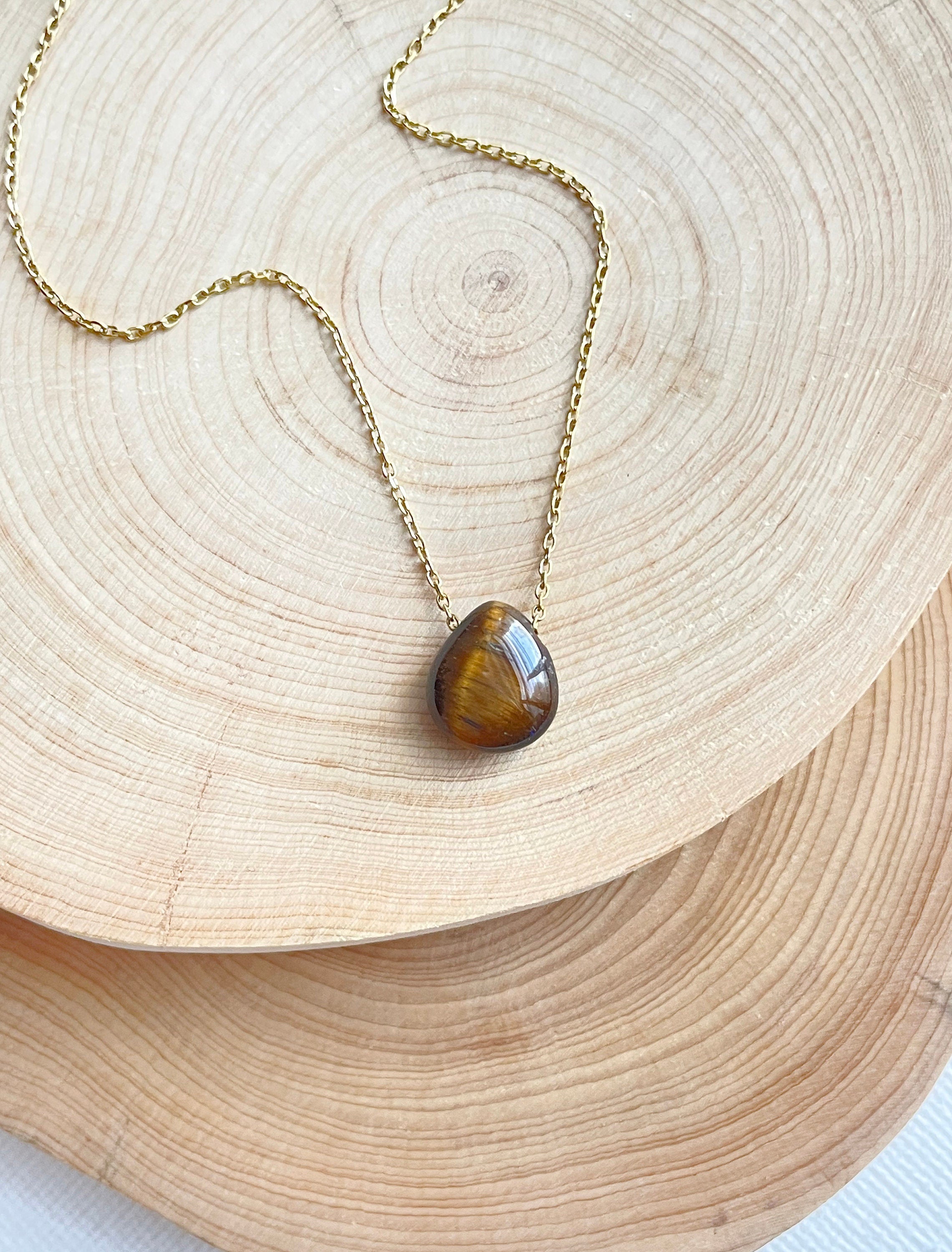 Tigers Eye Teardrop Necklace