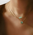 Jade Crystal Pendant Necklace, Minimalist Dainty Jade Necklace, Green Gemstone Necklace , Jade Jewelry Gift for Women