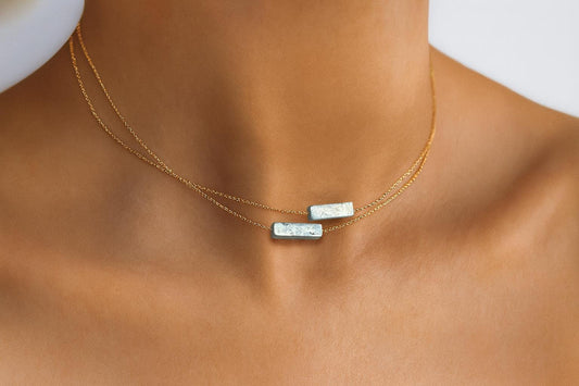 Minimalist Pyrite Pendant Necklace: 14K Gold Plated Spiritual Protection