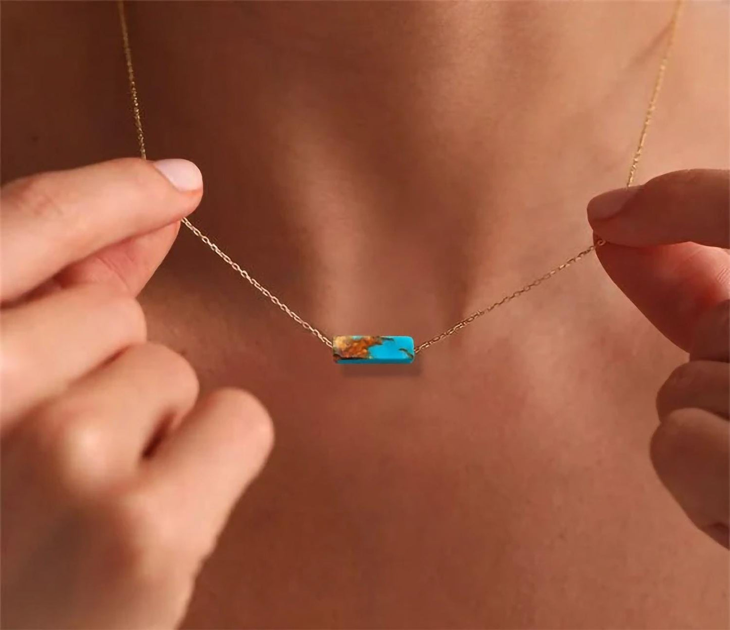 Turquoise Bronzite Pendant Necklace
