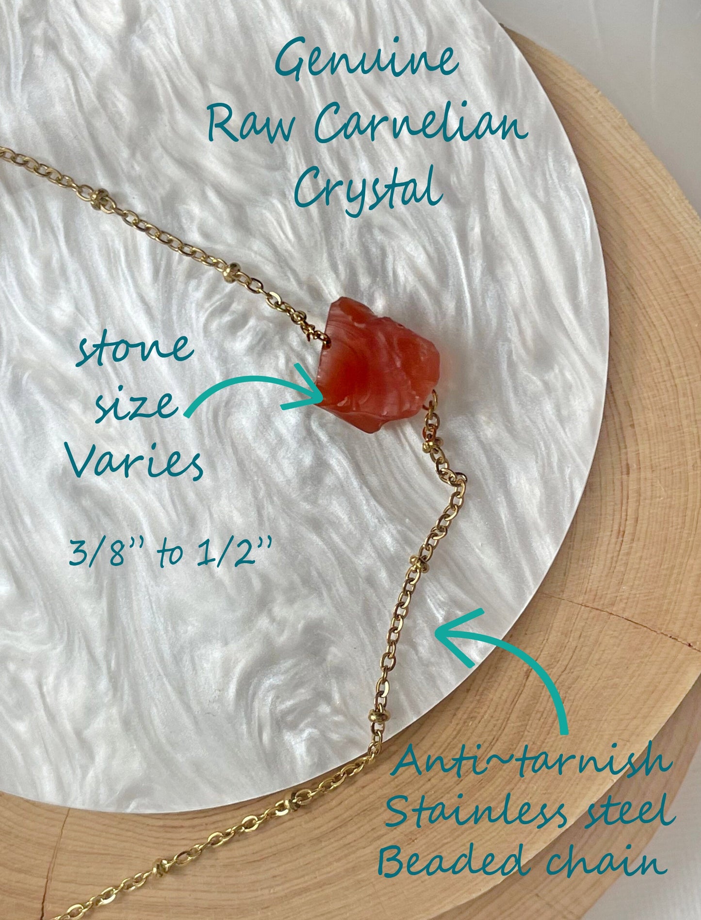 Carnelian Raw Stone Necklace