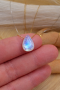 Moonstone Teardrop Minimalist Necklace