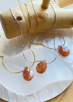 Sunstone Teardrop Necklace