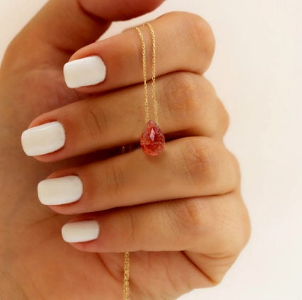 Sunstone Teardrop Necklace