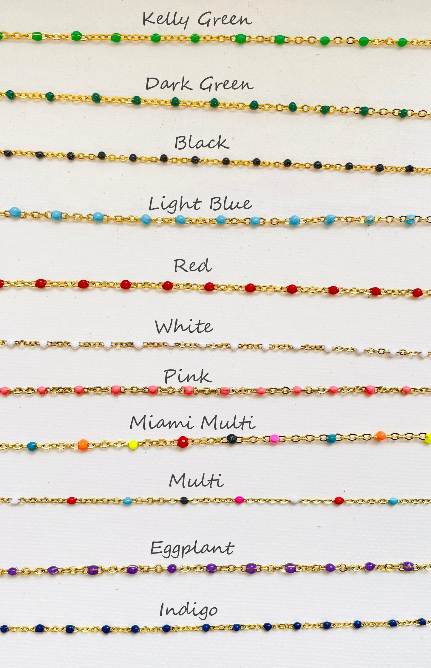 Beaded Dainty Enamel Bead Bracelet~ Layering bracelet