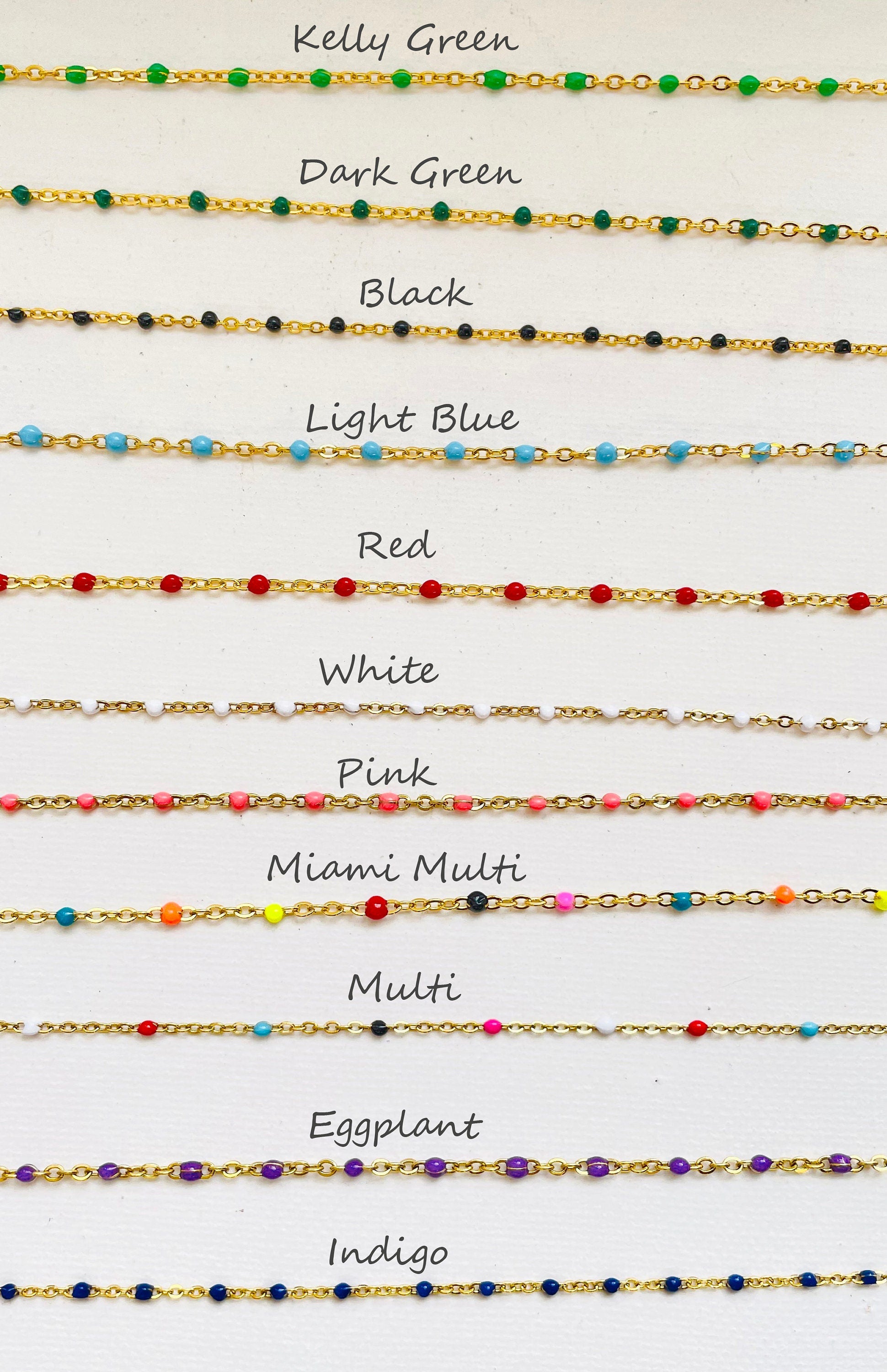 Beaded Dainty Enamel Bead Bracelet~ Layering bracelet