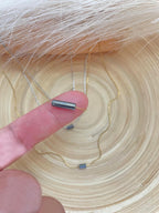 Minimalist Hematite Pendant Necklace: